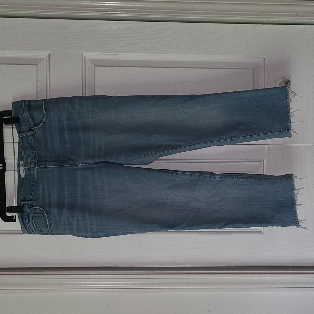LOFT Modern Skinny Cropped Jeans Frayed Hem 31/12
